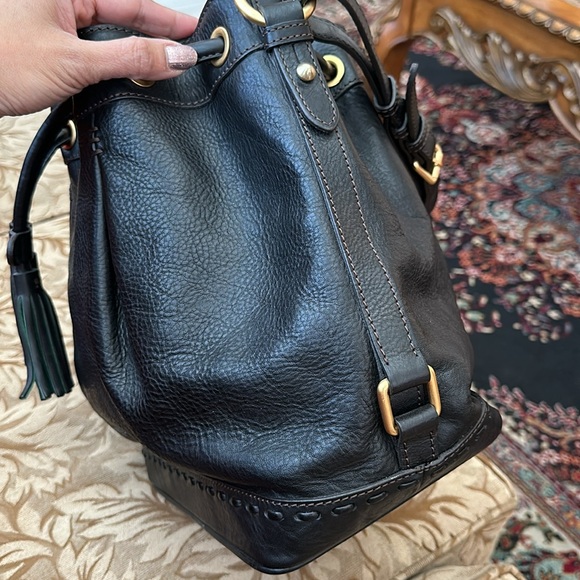 Authentic Dooney & Bourke Leather Drawstring Bag - Picture 15 of 15